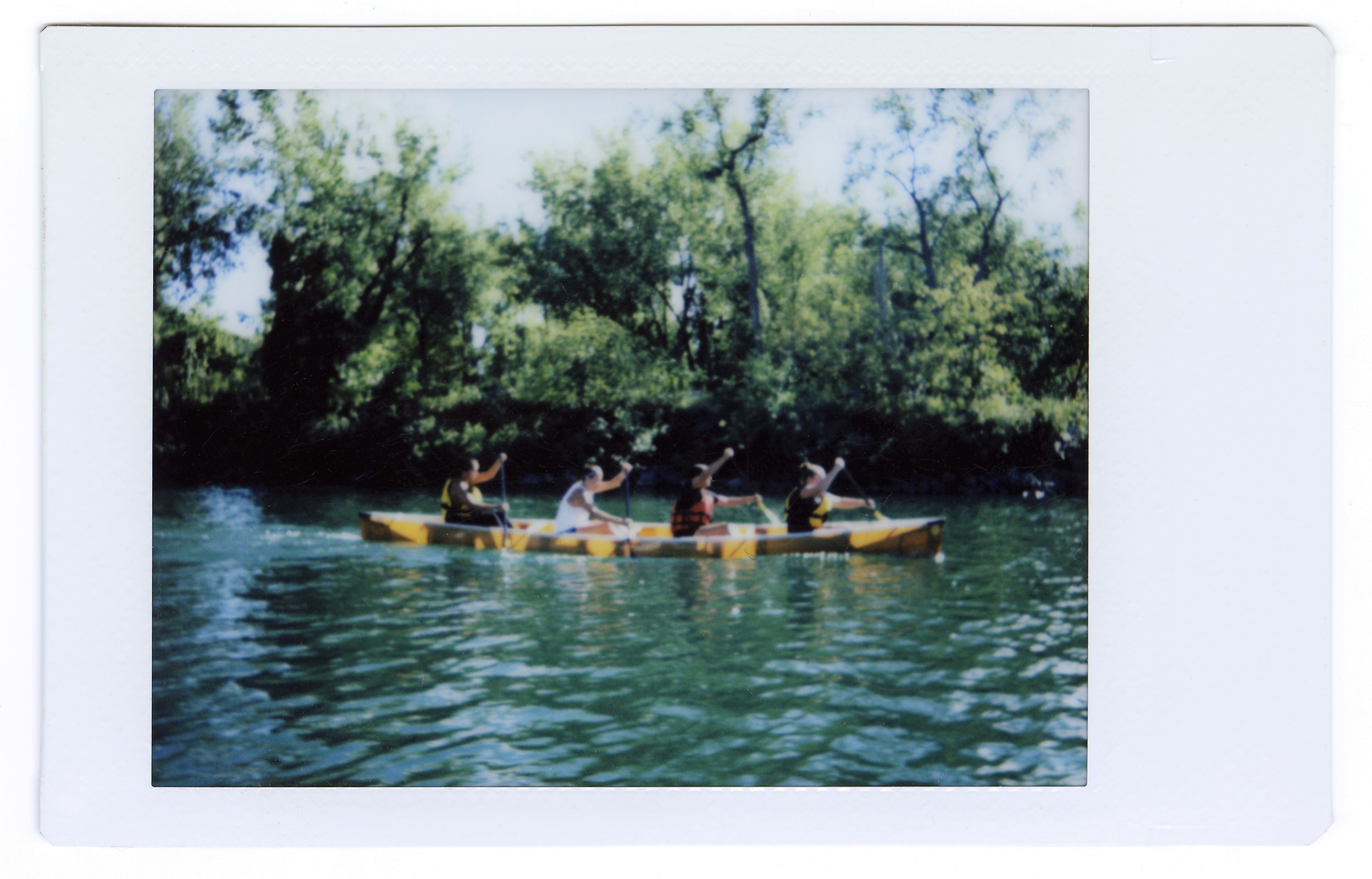 One of the Polaroids Maris Jacobs took of the Onake Paddling Club on the water. (The Kahnawake Photo Archive)