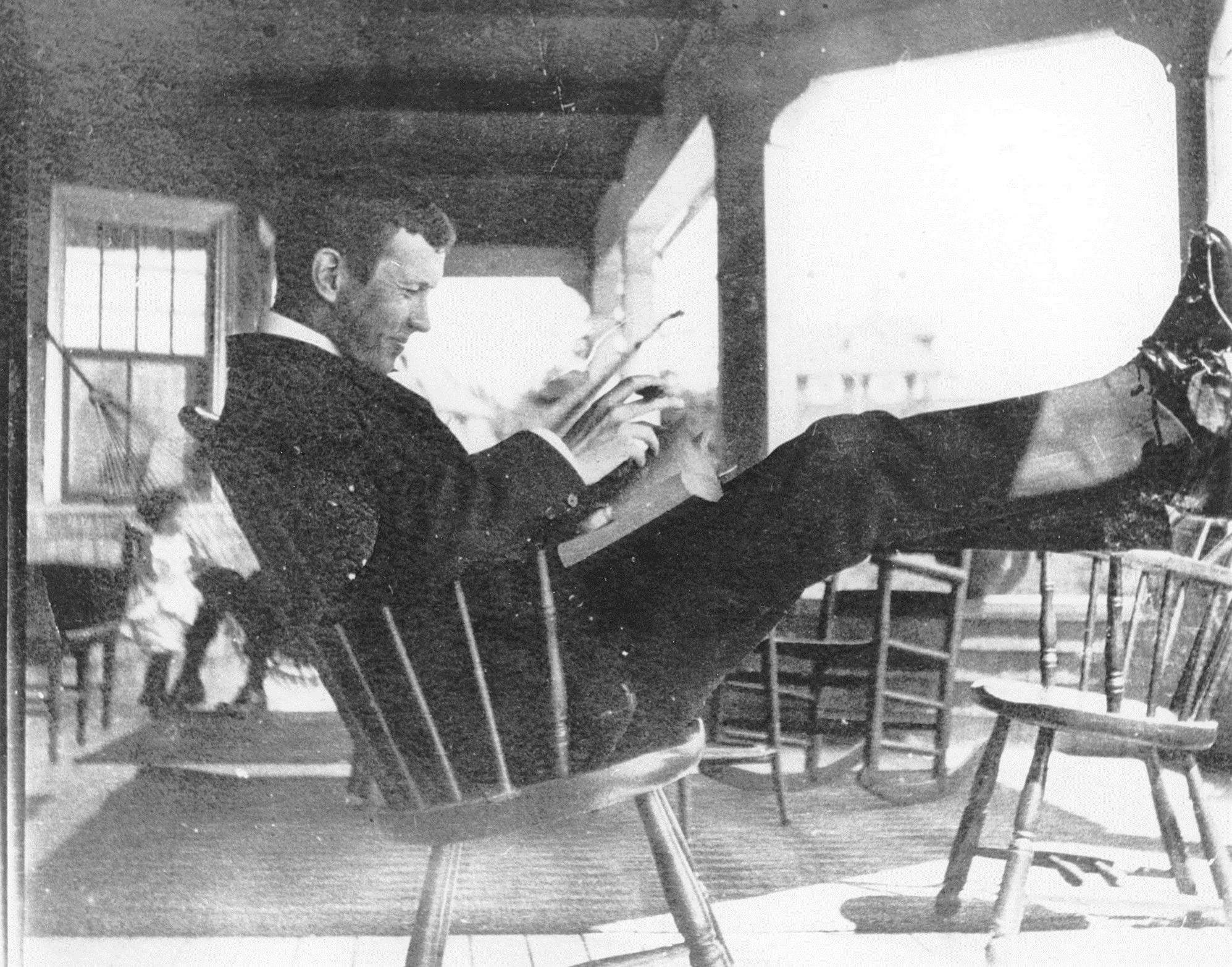 McCrae is shown relaxing outside a hospital in 1897. (Guelph Museums)