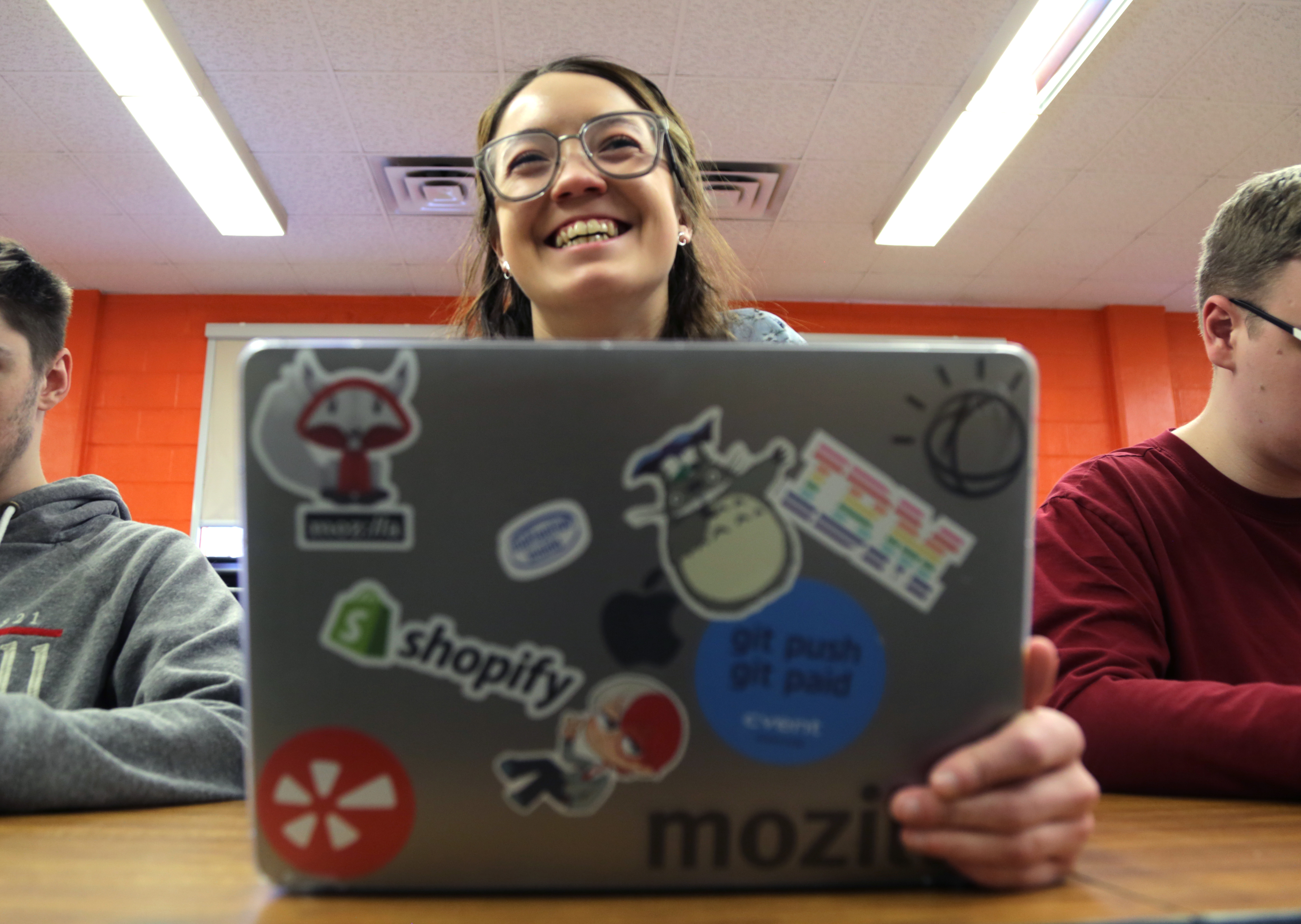 Before Megan Doherty took her first coding class at the University of New Brunswick, she had never seen code. She'll soon graduate and move to Toronto after being headhunted by Microsoft. (Maria Jose Burgos/CBC)