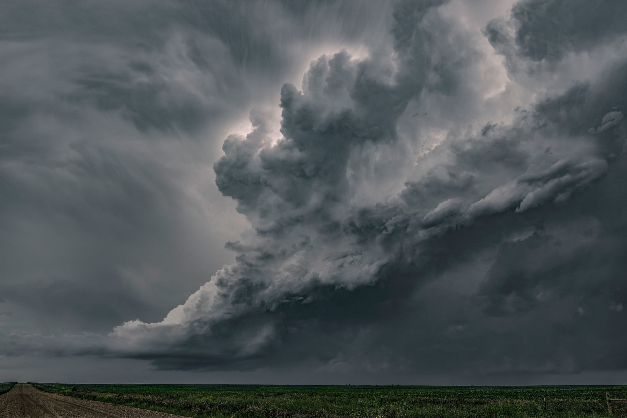 An ominous dark wall of clouds sweeps through part of North Dakota in June 2018. (Supplied by Kim Hines)