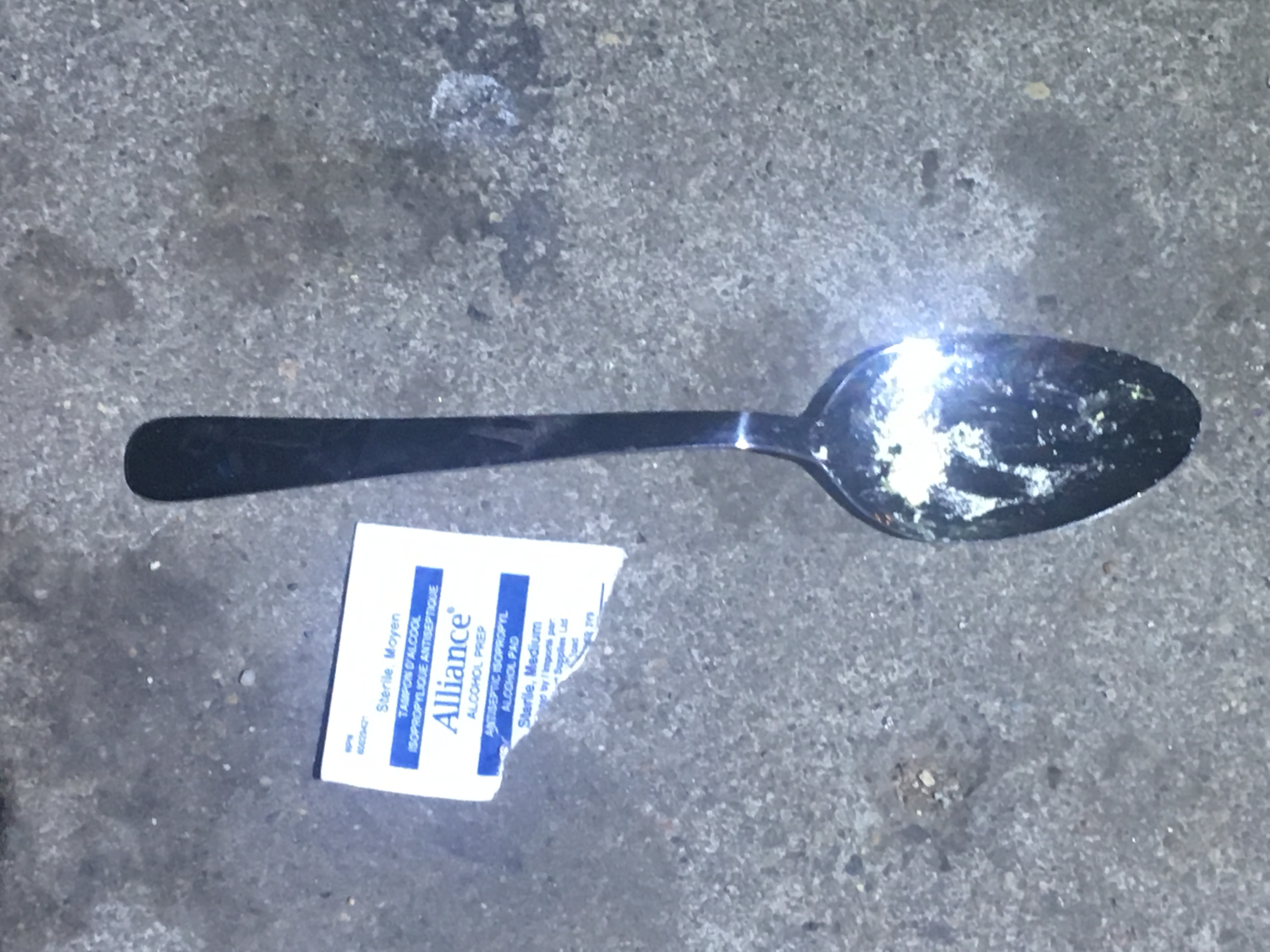 The OPG often cleans up spoons, which are used by intravenous drug users to cook drugs. (Penny Smoke/CBC News)