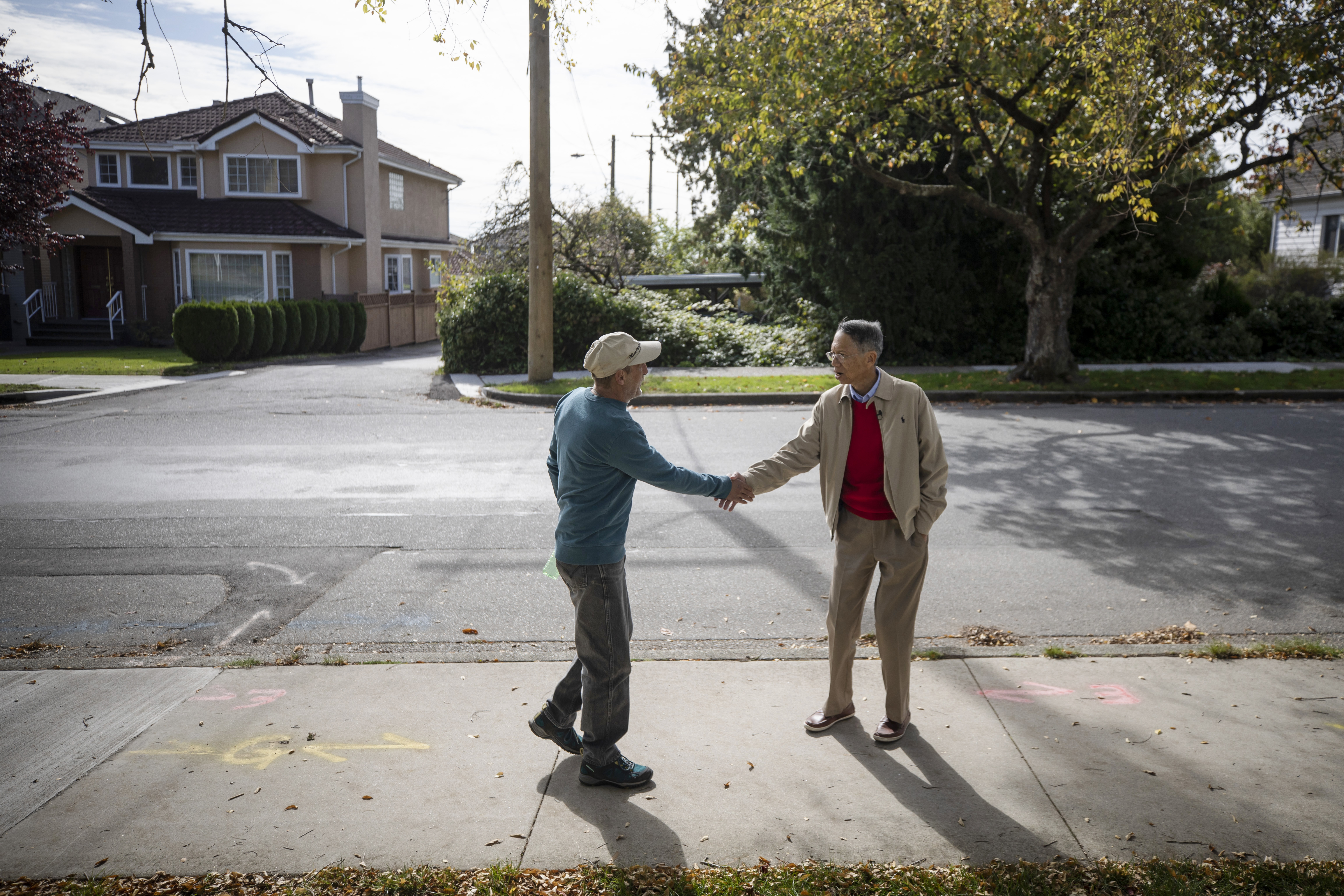 Albert Leung and Charlie Smyth, residents of the Marpole neighbourhood. (Ben Nelms/CBC)