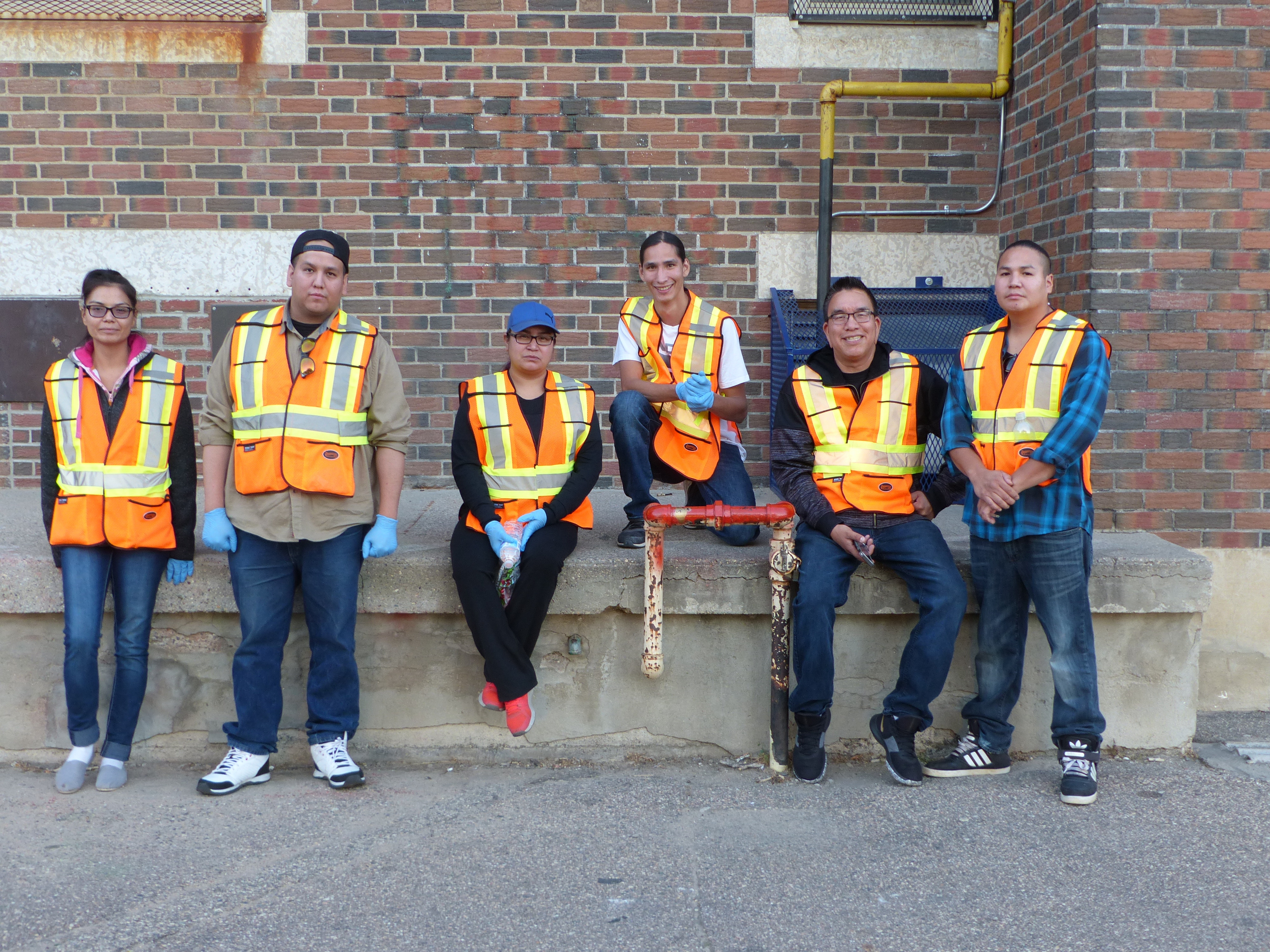 OPG members pose for a photo before heading out on patrol. (Penny Smoke/CBC)