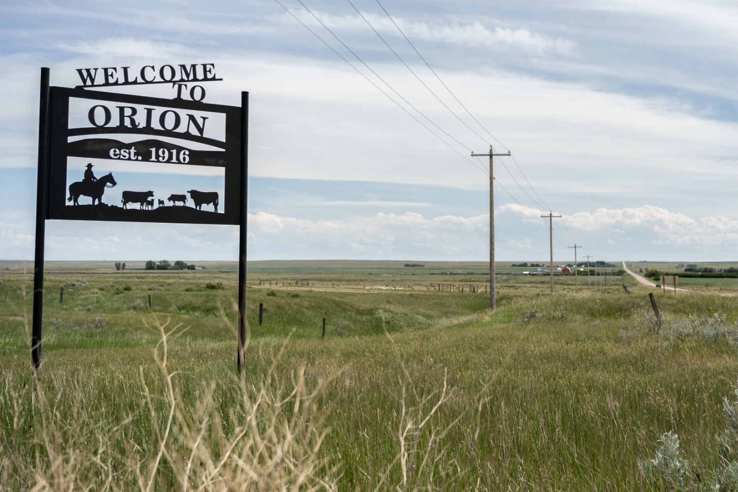 A sign welcomes visitors to Orion, Alta. (Vincent Bonnay/Radio-Canada)