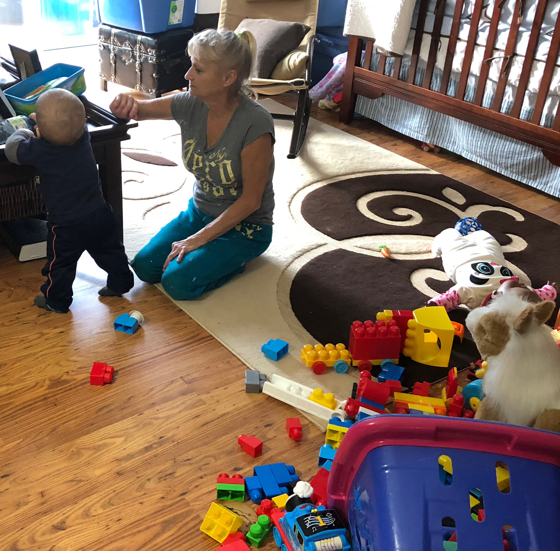 Brenda Gallant with her great-grandson. She worries about how they will afford their new apartment. (Laura Meader/CBC)