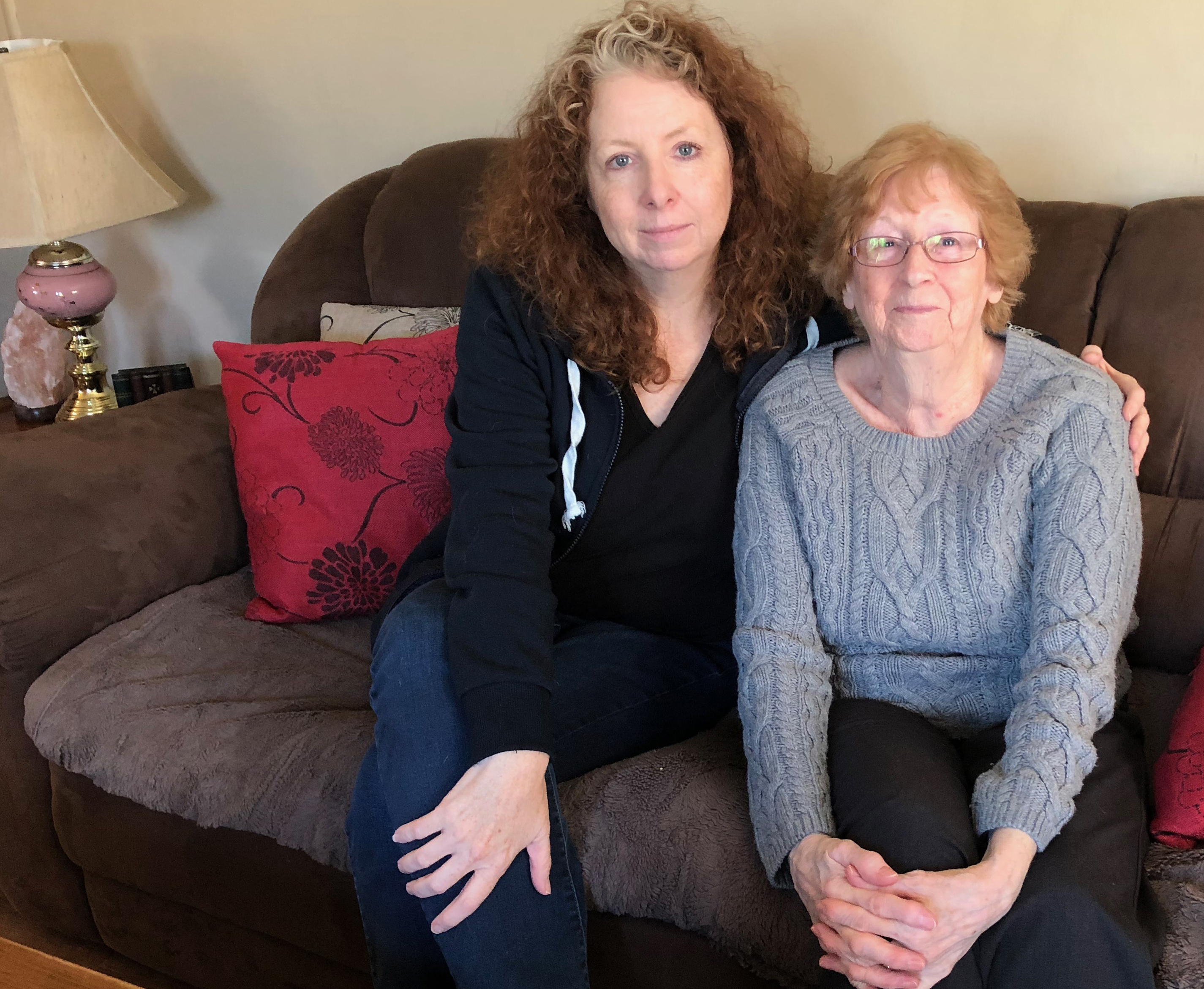 Pam Detlor and her mom Jeannette Detlor were able to move their trailer to land outside Summerside, but say many others couldn't afford to do that, and sold their trailers for very little. (Laura Meader/CBC)