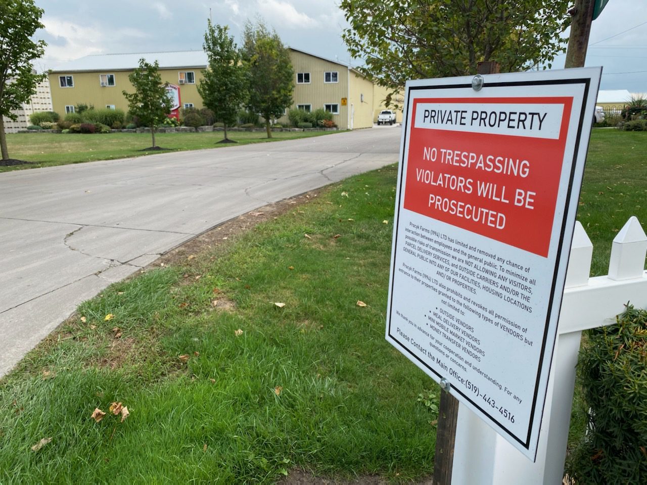 Procyk Farms Ltd. is one of the Norfolk County farms that restricted visitors and told employees not to go to town this season. (Virginia Smart/CBC)