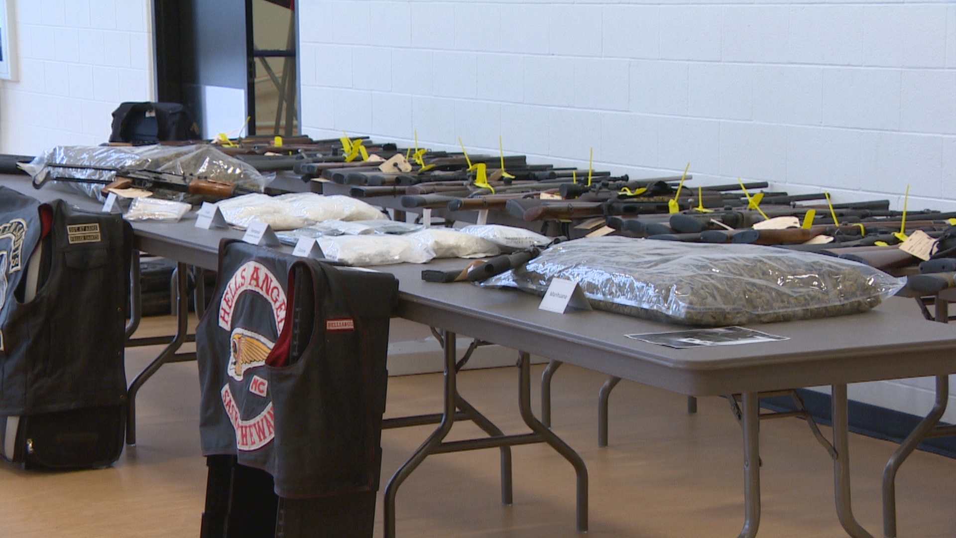 Police across Saskatchewan and Alberta seized guns and drugs, including significant amounts of counterfeit oxycontin and methamphetamine as part of Project Forseti. (CBC)