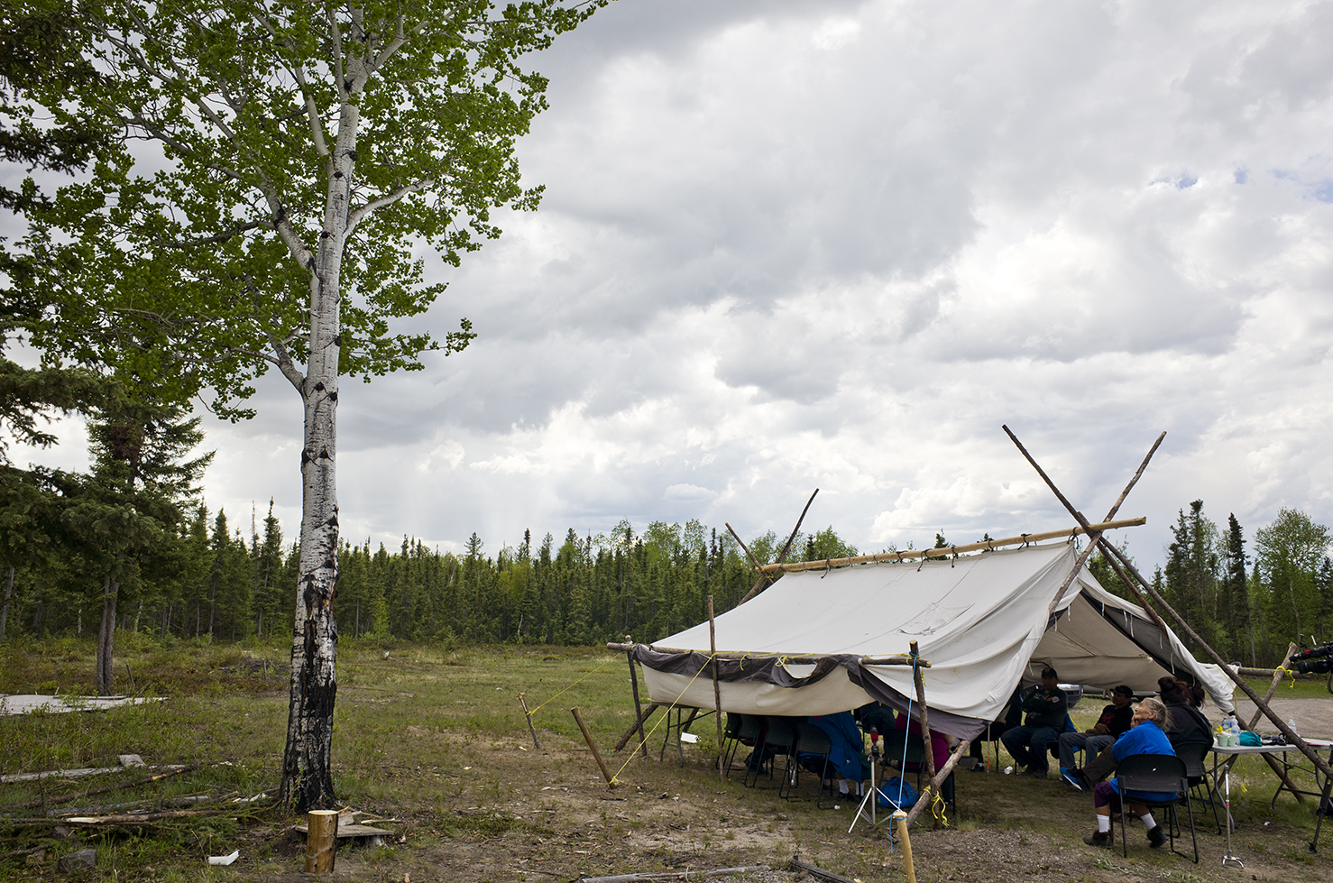 Tlicho elders were part of a workshop on traditional hand games held near Lake Russell, in a spiritual place. (Walter Strong/CBC)