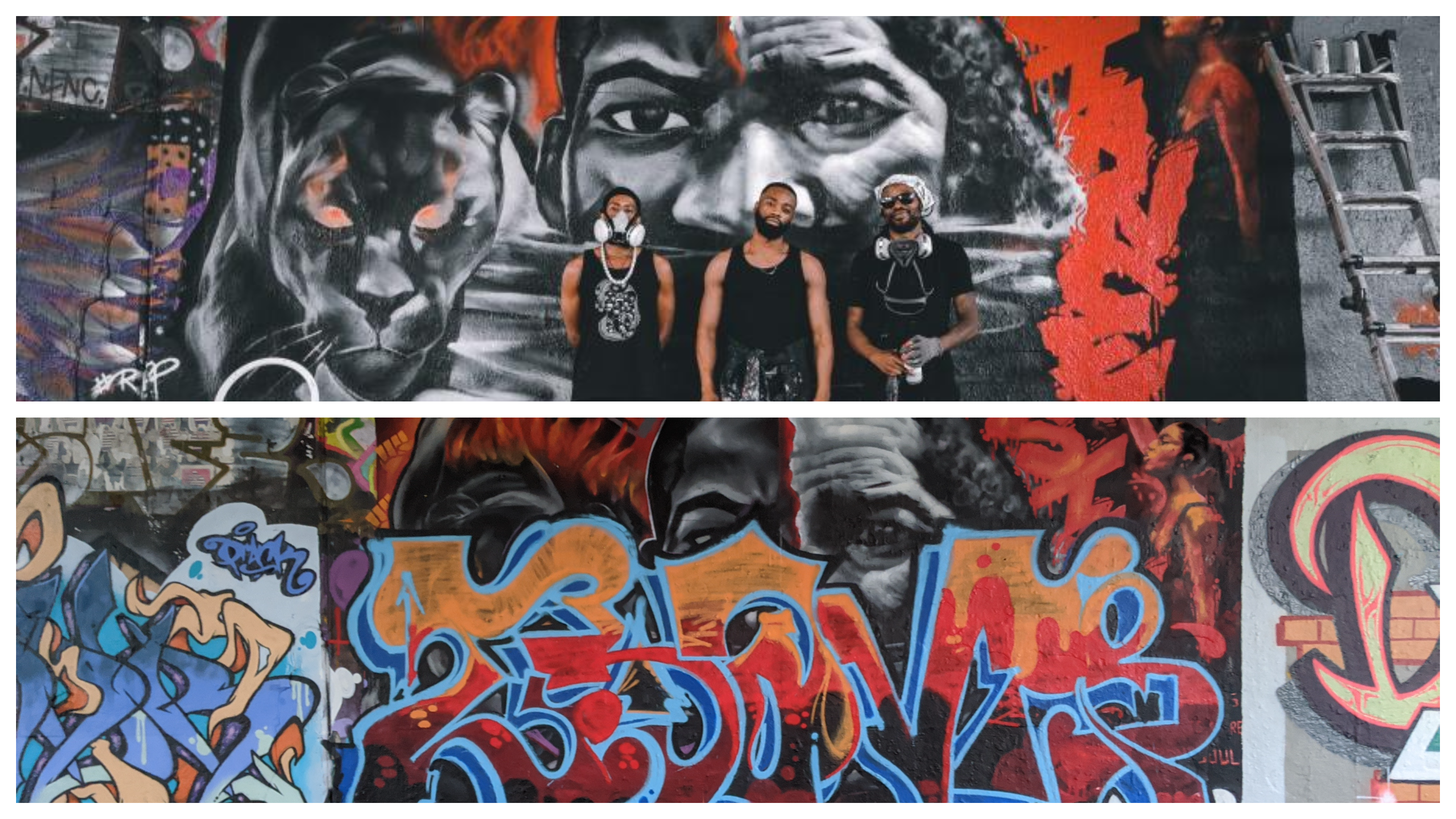 Kalkidan Assefa, Allan Andre and Jimmy Baptiste painted this piece under the Dunbar Street Bridge, only to have it covered over within a week. (Submitted by Kalkidan Assefa)