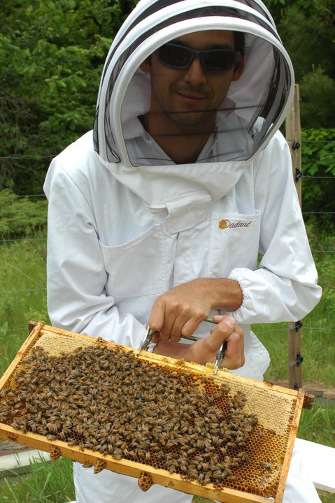 St. Louis's first experience as a beekeeper. (Submitted by Ron St. Louis)