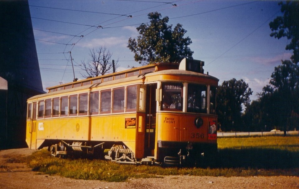 Streetcar 356 in May 1953, blissfully unaware it will be obsolete in two years. (Archival image/Winnipeg Transit)