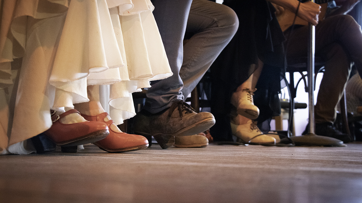 A big part of flamenco music includes rhythmic stomping and clapping. (Maryse Zeidler/CBC)