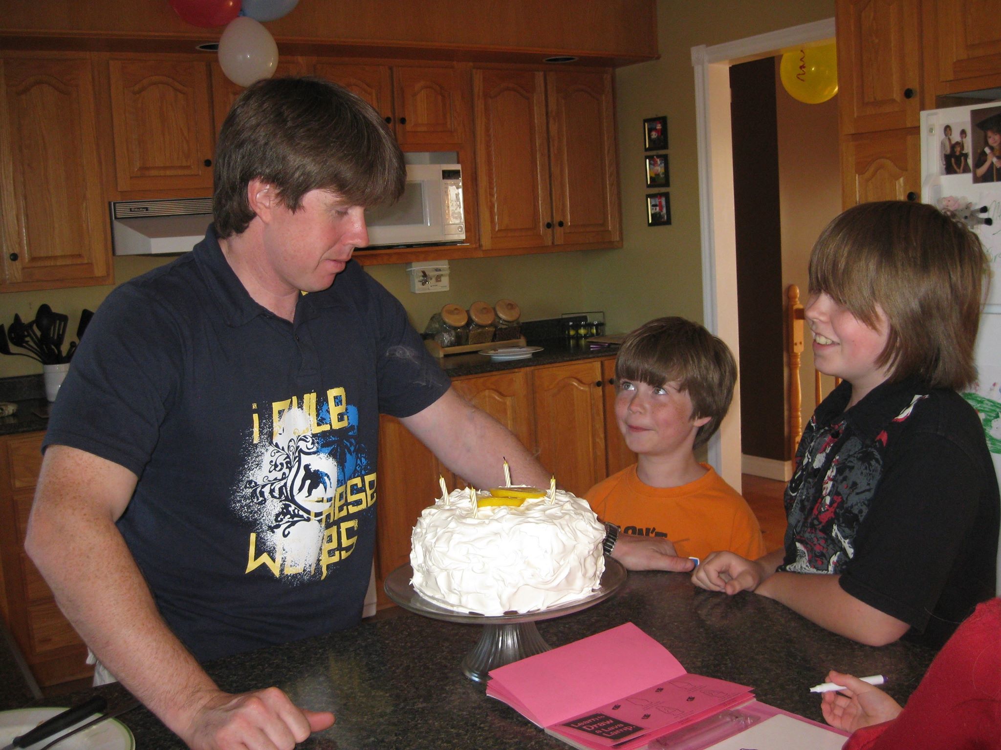 Chris McCarthy's birthday celebration in 2009, with his two sons, Ben and Mackenzie. (Submitted by April McCarthy)