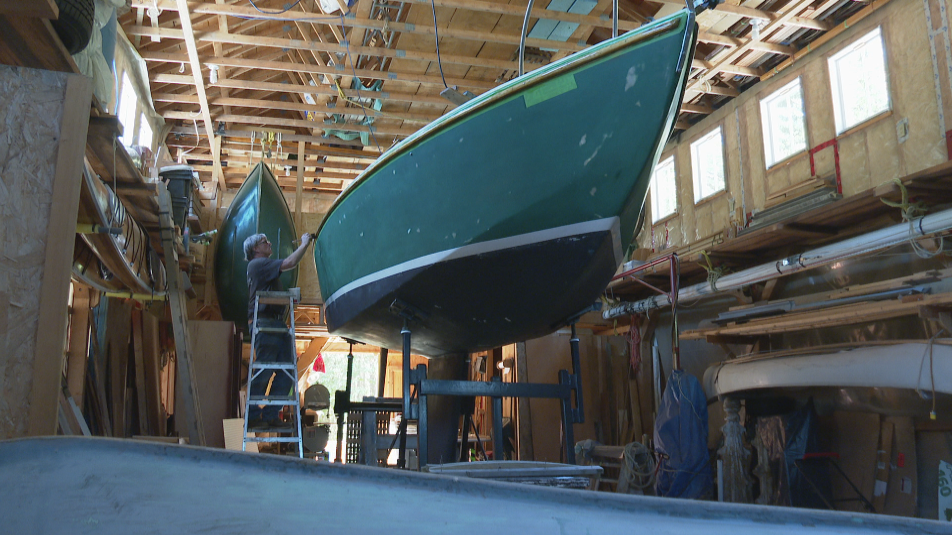 John Anderson, a Saint Andrews boatbuilder, has sailed the boats he’s built to visit the island where generations of his family lived and worked. (Shane Fowler/CBC) 