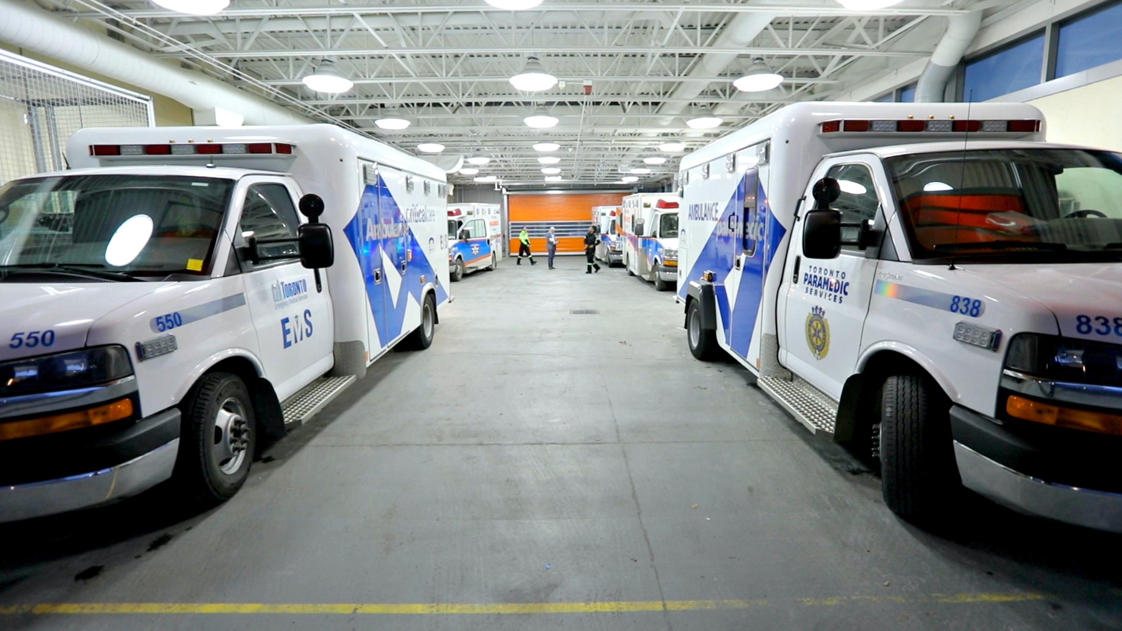 Paramedics are coming and going 24/7 through the ambulance bay. (Paul Borkwood/CBC News)