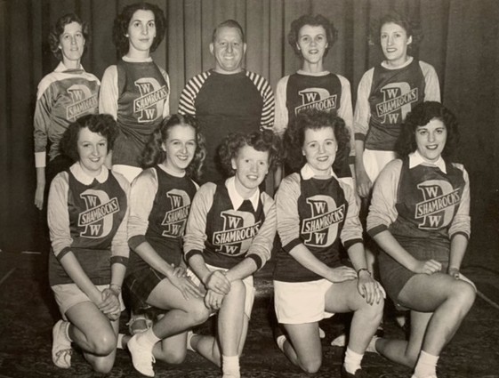 The Dominion Woollens Ladies Baseball Team. Daisy Nichols is first on the left in the bottom row. Submitted by Gail Hammond 