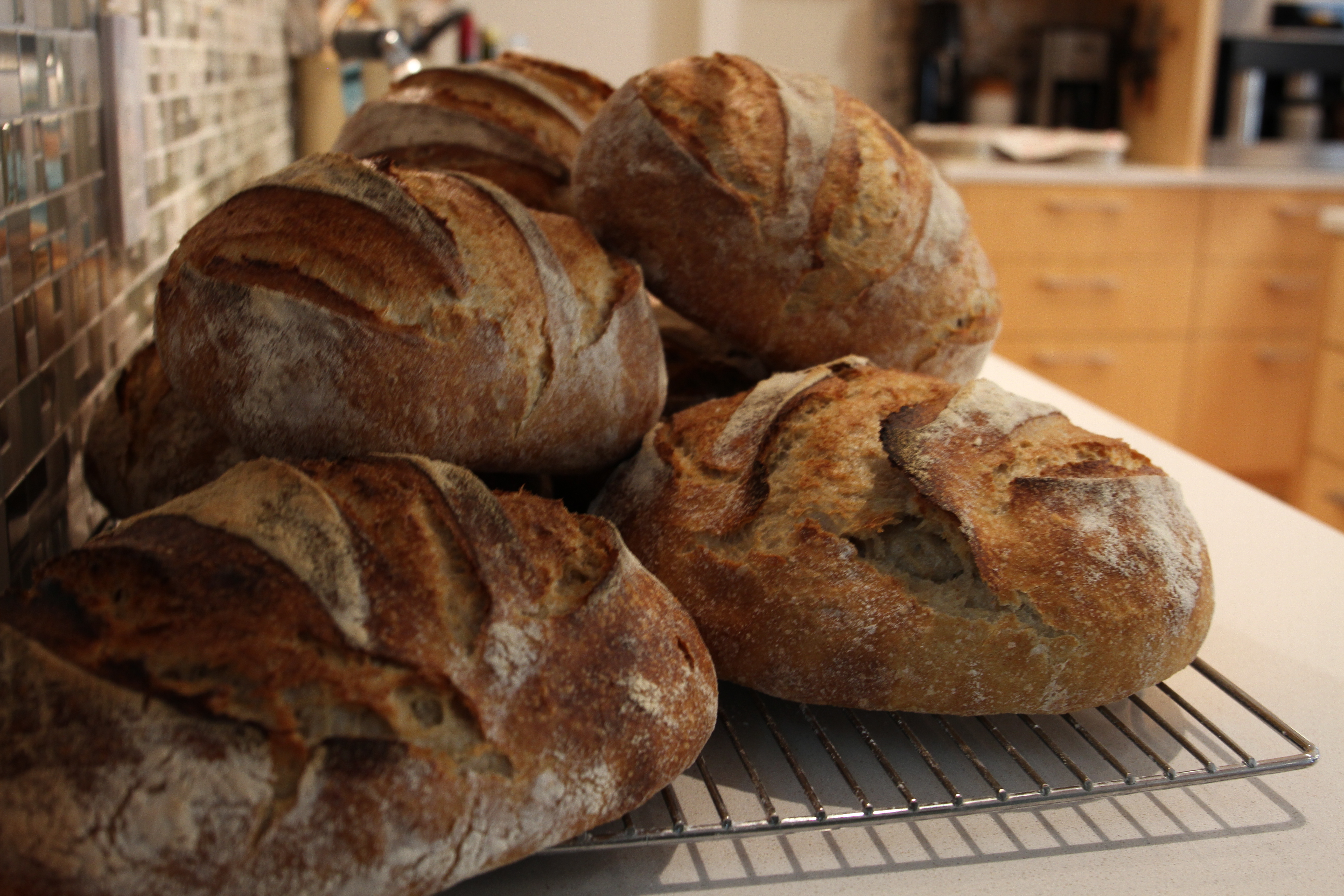 Sourdough cools on a wire rack (Josee St-Onge/CBC)