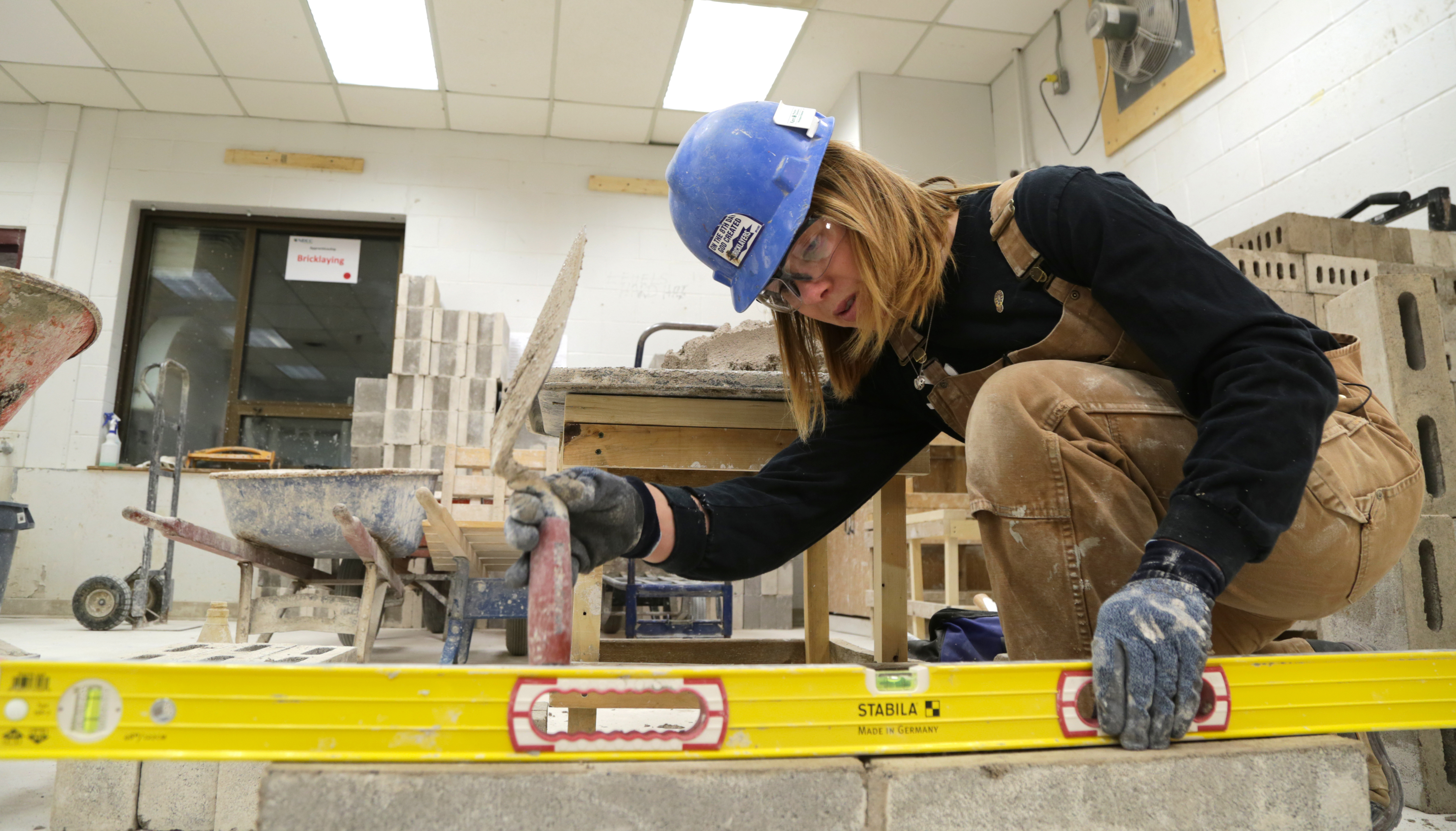 Ashley Ritchie was the only woman in her carpentry classes at NBCC Woodstock, but that didn’t stop her from pursuing her passion for the trade. Eventually, she found an even deeper love for bricklaying, which she calls a creative outlet. (Mike Heenan/CBC)