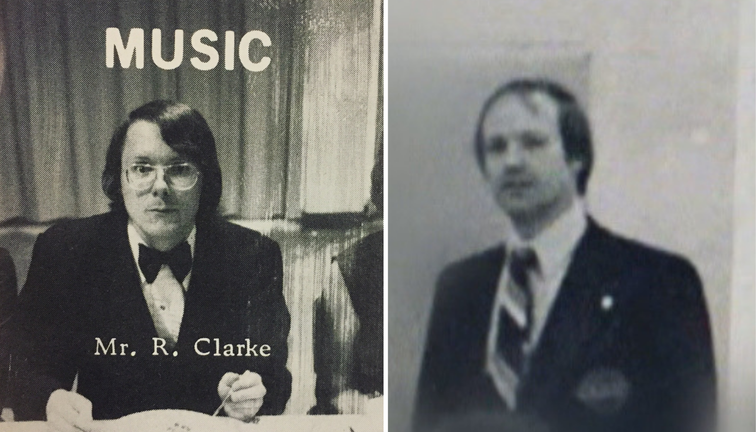 Left: Music teacher Bob Clarke. Right: Basketball coach Don Greenham.