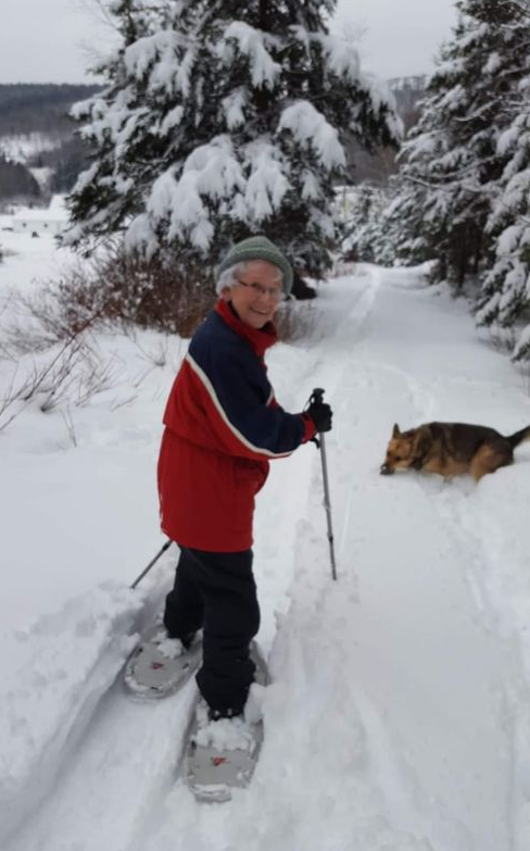 Monique describes her mom as a 'bigger than life woman.' She is pictured here snowshoeing with two of her children just a few years ago. (Submitted by Monique Boutot)