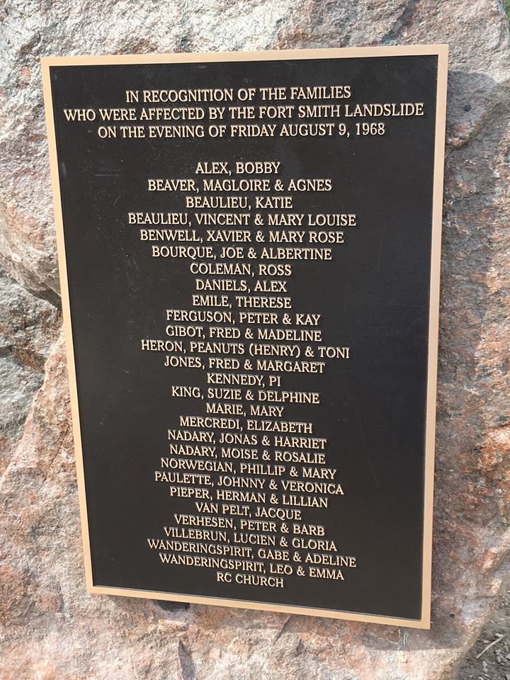 This plaque commemorates the people impacted by the landslide. There is also a bench dedicated to Kay Ferguson. (Submitted by Shannon Coleman)