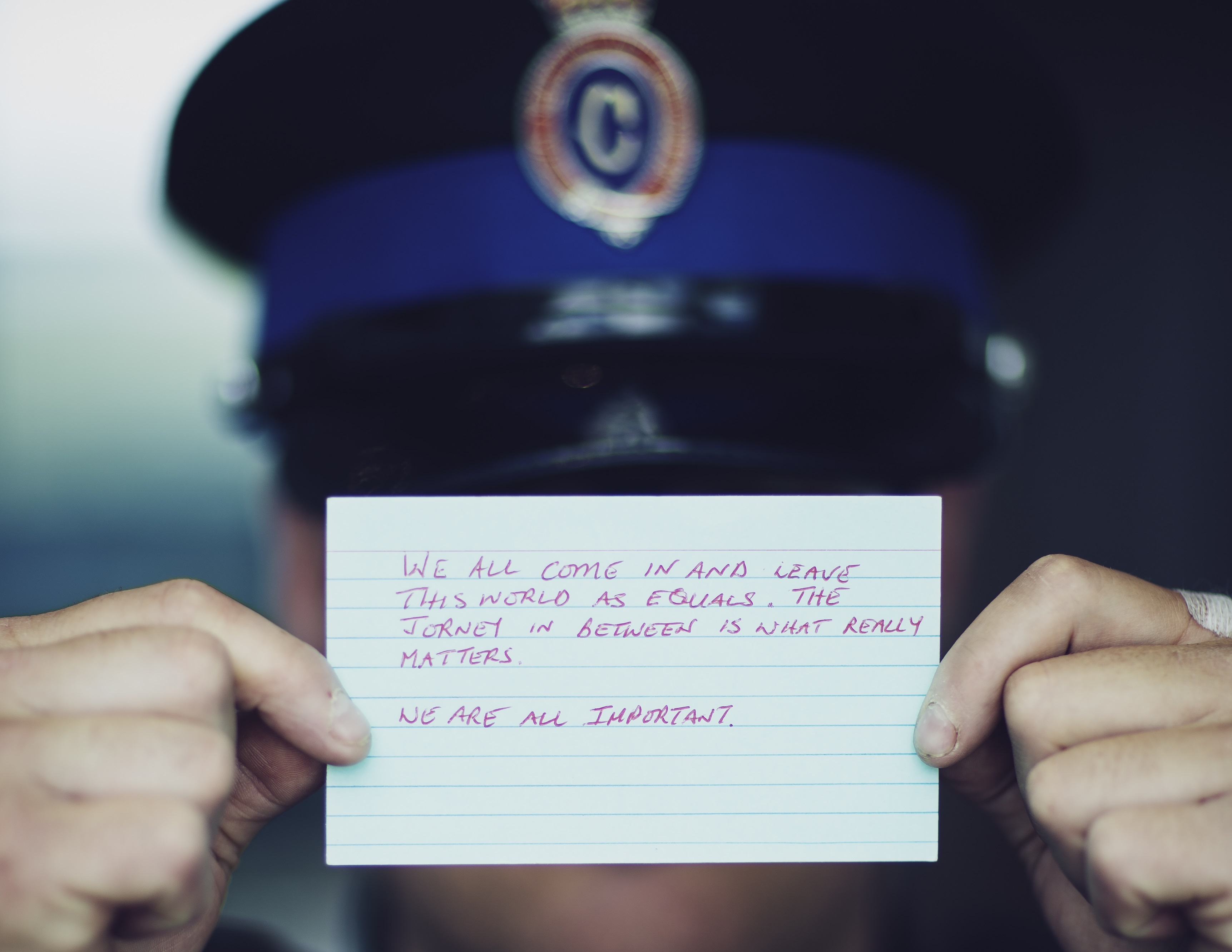 Frontline officers wrote hand-written messages to sex exploitation survivors. (Dave Howells)