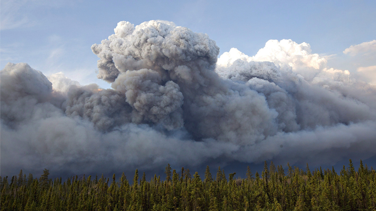 Fire on Fort McMurray's horizon. (Jason Franson/Canadian Press)