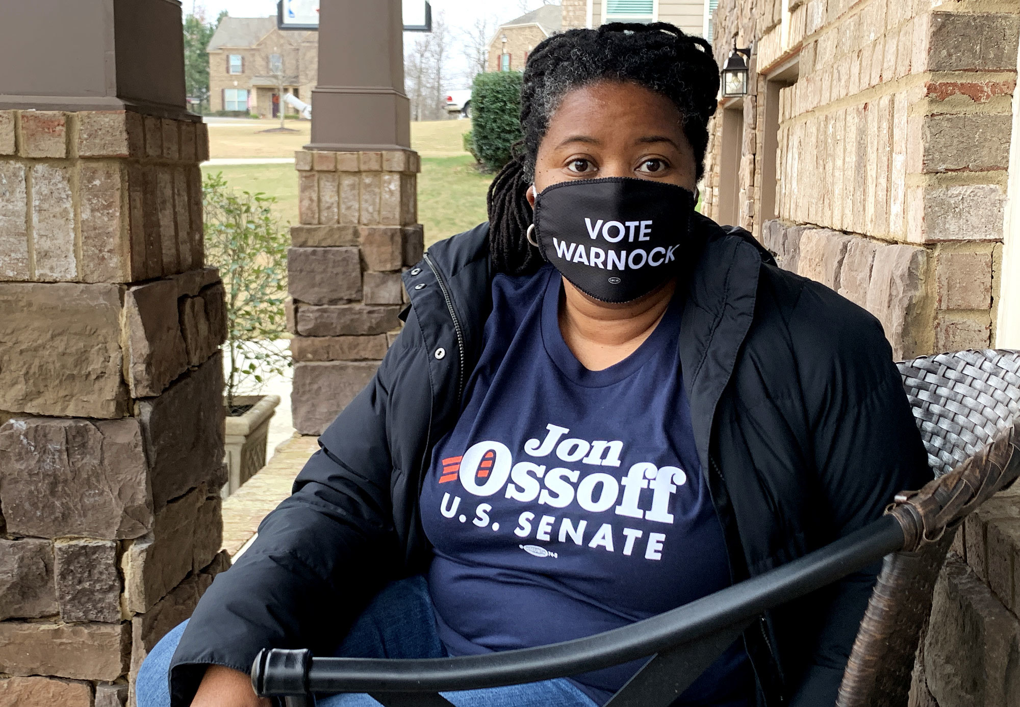 Latresha Jackson was originally frightened about living in Forsyth County, Ga. But she found a home, and a fast-changing community, and now volunteers for the Democratic Party here. (Alexander Panetta/CBC)