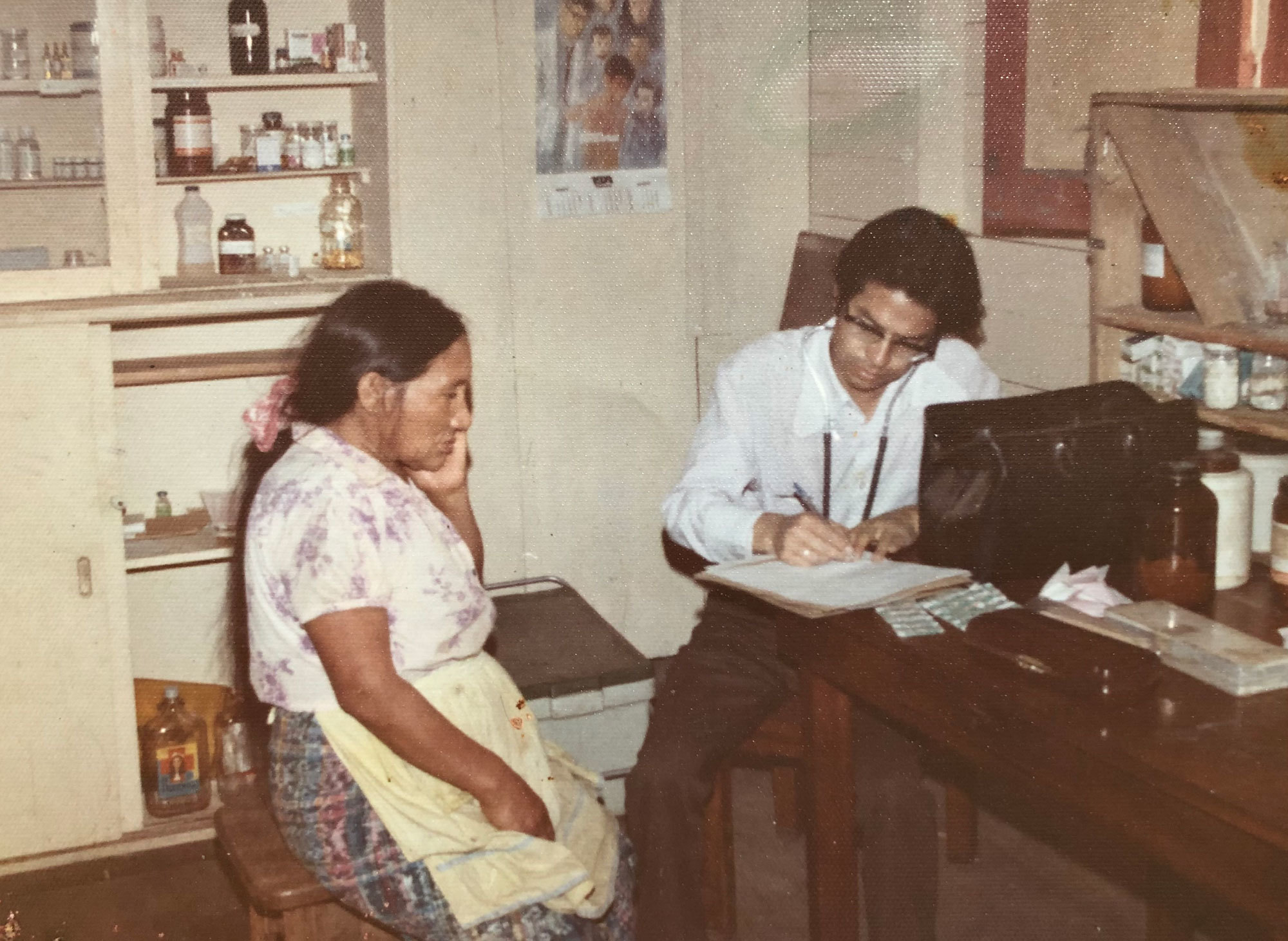 Sosa consults with a patient at his office in Chimaltenango in the 1980s. (Submitted by Consuelo Pérez)