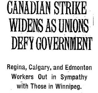 Sympathy strikes broke out across Canada after the labour leaders were arrested in Winnipeg. (Library and Archives Canada)