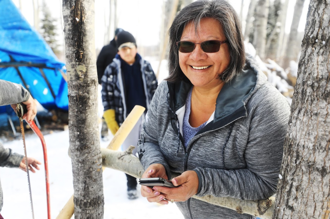 Isabelle Hardlotte is the Cree culture teacher and land-based co-ordinator for Rhoda Hardlotte Memorial Keethanow High School. (Heidi Atter/CBC)