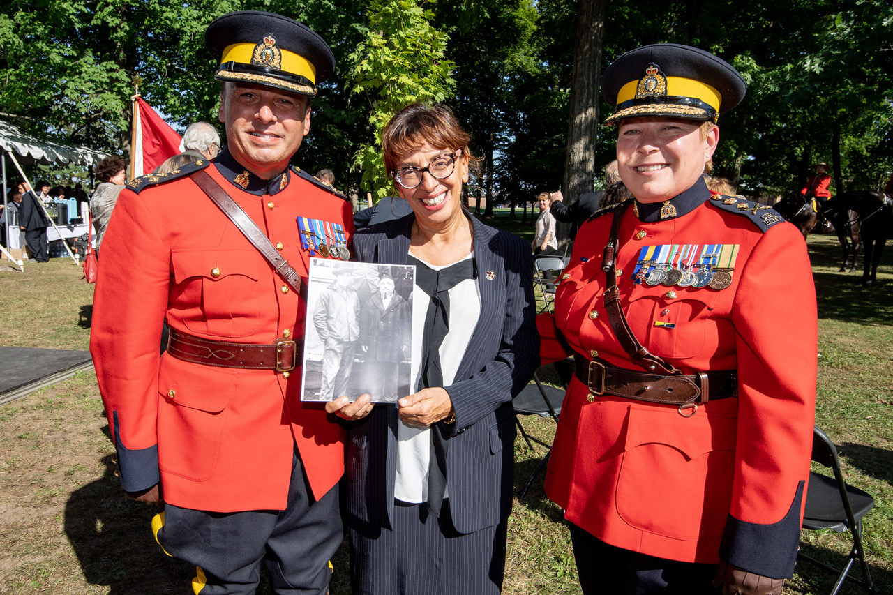 James Malizia, left, Joyce Pillarella and RCMP Commissioner Brenda Lucki in 2018, during a ceremony in Ottawa to mark the Mounties' expression of regret for the internment of Italian-Canadians during the Second World War. (Submitted by James Malizia)