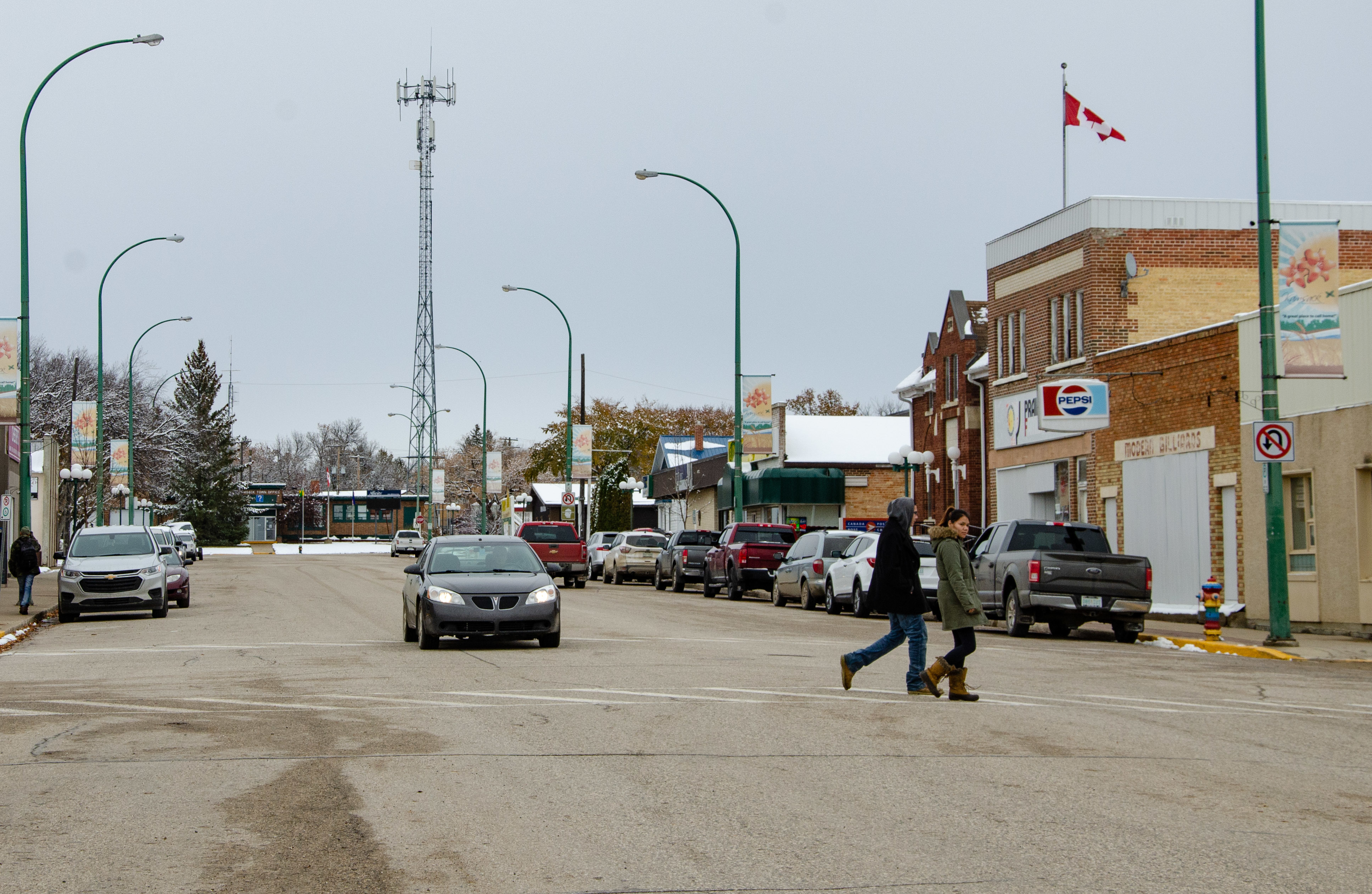 Many businesses are closed or boarded up and several homes are listed for sale in Kamsack. 