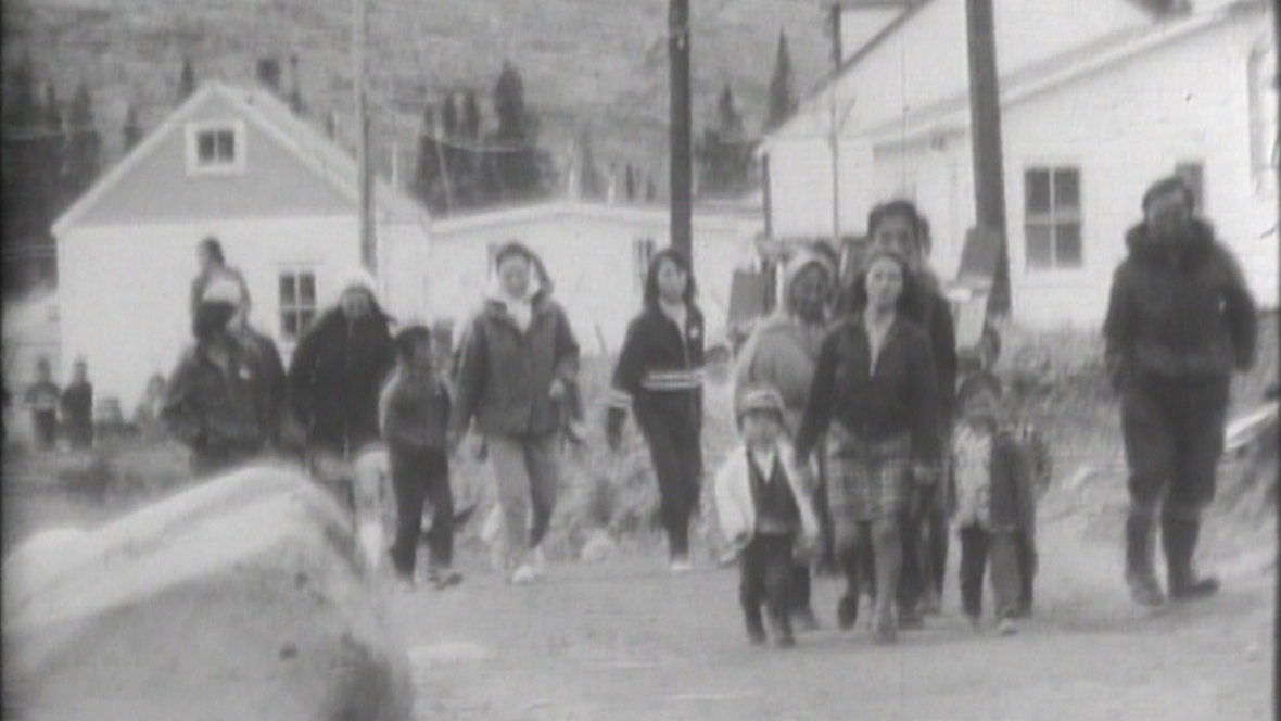 In this archival footage, children are walked to residential school. The schools were opened across Canada in the 1800s, with the last one closing in 1996. (CBC Archives)