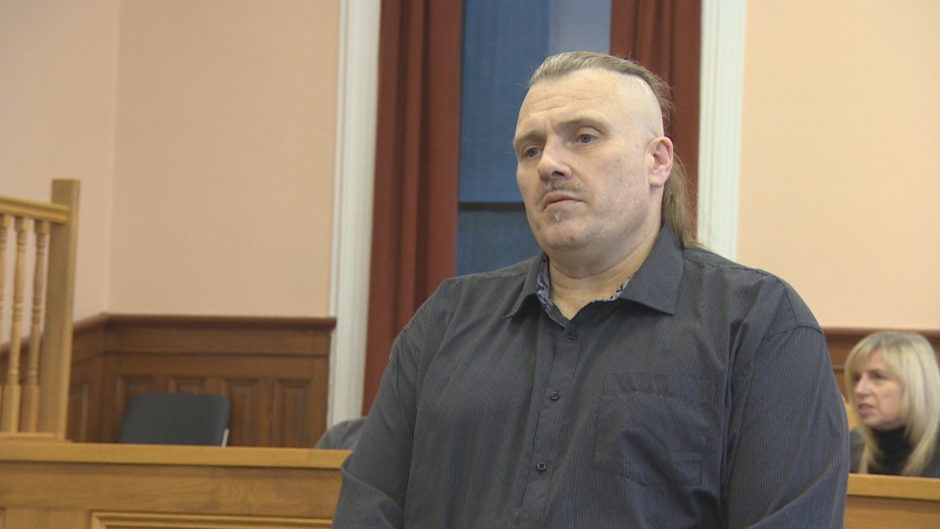 Al Potter, 55, at his first-degree murder trial in St. John's at Supreme Court. (Ariana Kelland/CBC)