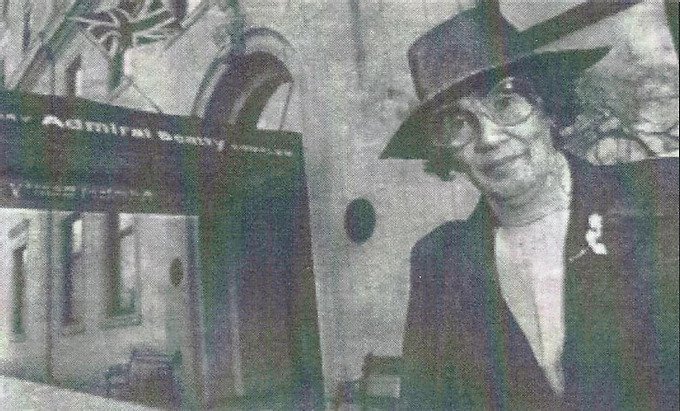 Lena O'Ree, shown here outside the Admiral Beatty Hotel in Saint John, where as a young woman she defied the rules and used the front entrance. (New Brunswick Black History Society)