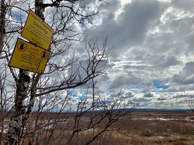 The corral area is not far from an area used for military activities that Saami say always seem to be held at some point during the short five-week moose hunt season. (Eilís Quinn/Eye on the Arctic)