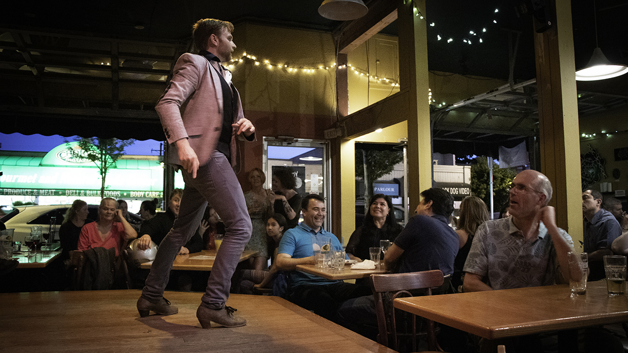 Nathaniel Webber impresses the crowd and the Kino. (Maryse Zeidler/CBC)