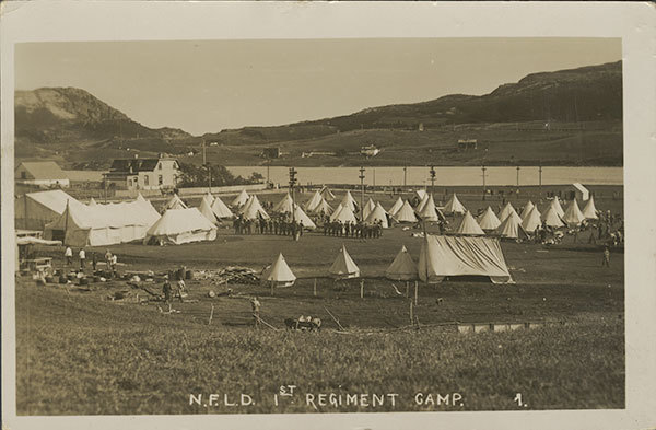 Tents along the north shore of Quidi Vidi Lake during the First World War. (The Rooms)