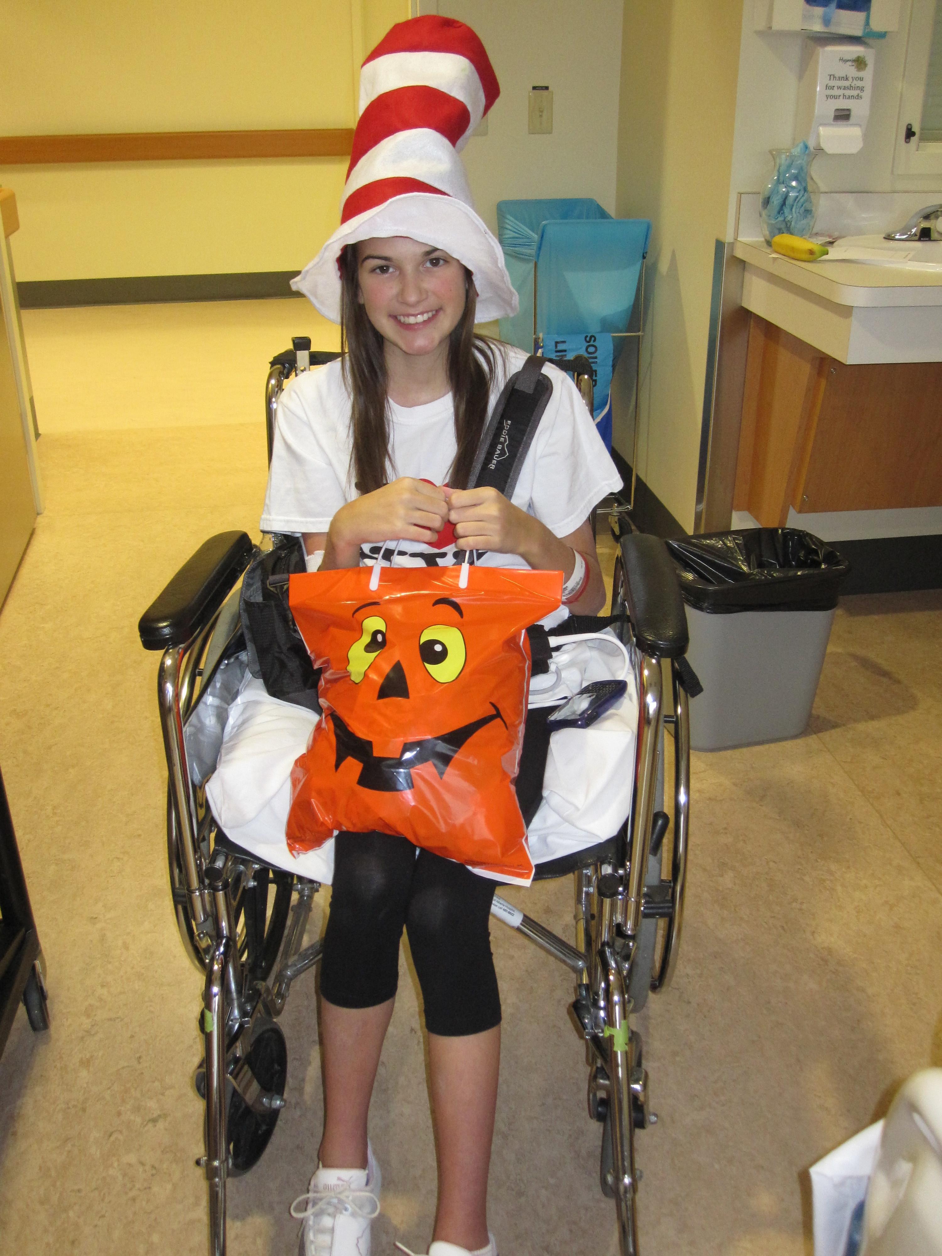 Rebecca Norman celebrated Halloween in an Edmonton hospital, about a month after her surgery in 2010. (Submitted)