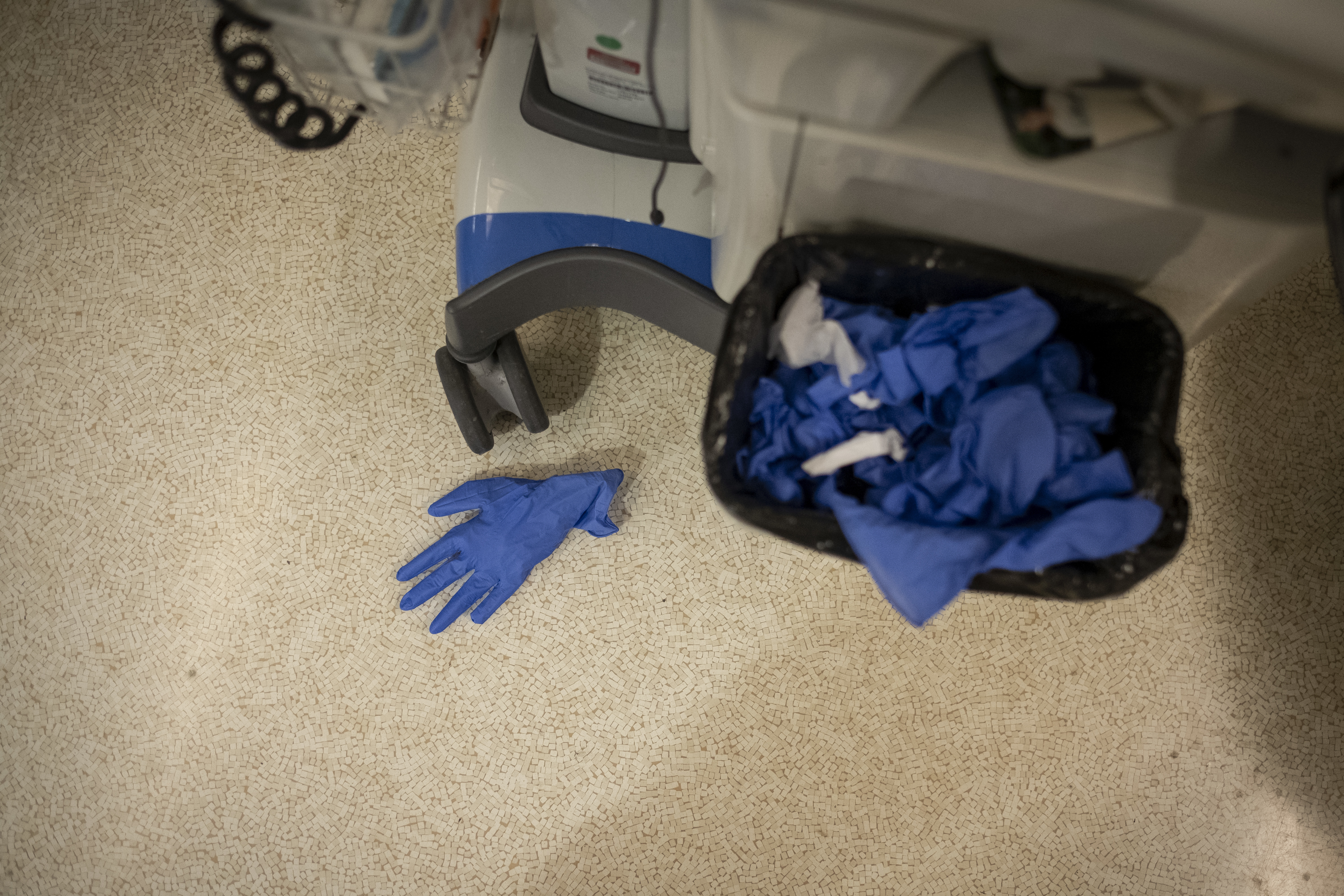 The 'donning and doffing' of personal protective equipment is one of the time-consuming new aspects of patient care in the COVID-19 era. (Evan Mitsui/CBC)