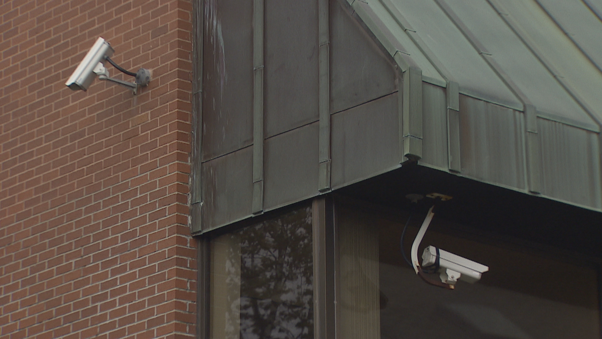 Security cameras now watch over the courthouse in Charlottetown. (Shane Hennessey/CBC)