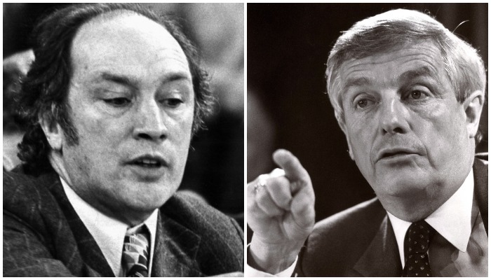 Pierre Trudeau, left, and Peter Lougheed squared off in a battle over energy. Photos: The Canadian Press