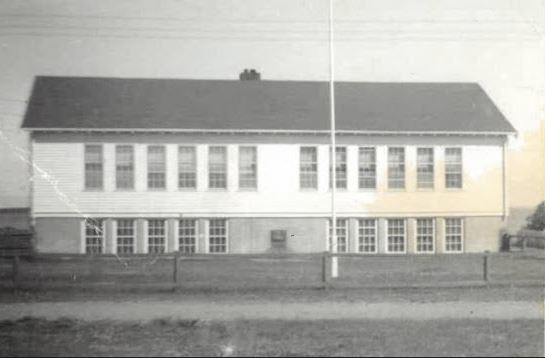 A two-storey combined school and convent was opened in 1948 to replace the original one-room schoolhouse on Lennox Island. (From the collection of Judy Clark)