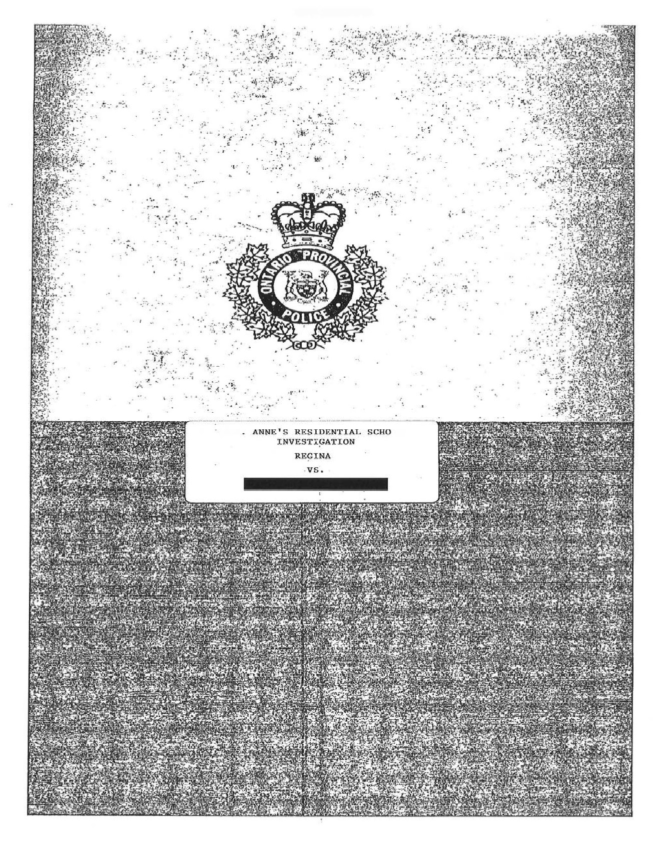 The cover page for one of the OPP investigation documents. (CBC)