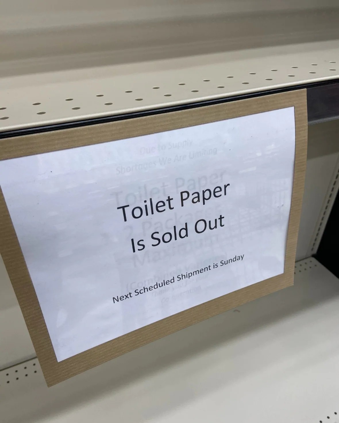 Toilet paper was in short supply, or completely sold out, at many stores in Manitoba early in the pandemic. (Riley Laychuk/CBC)