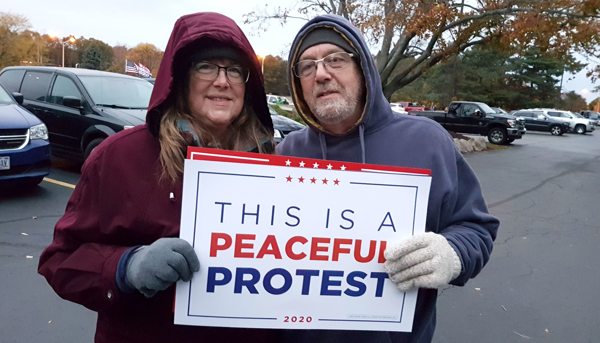 Mary and Todd Twining are staunch Trump supporters. Todd Twining said, 'You see more enthusiasm [for Trump] than 2016.' (Mark Gollom/CBC)