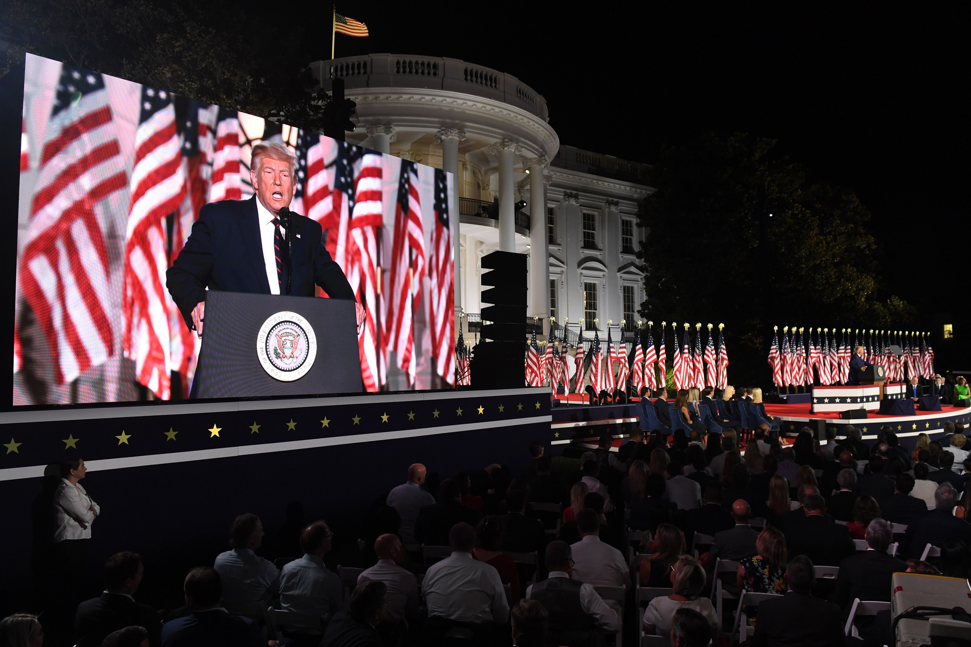 Trump accepted the 2020 Republican presidential nomination on the grounds of the White House. (Saul Loeb/AFP/Getty Images)