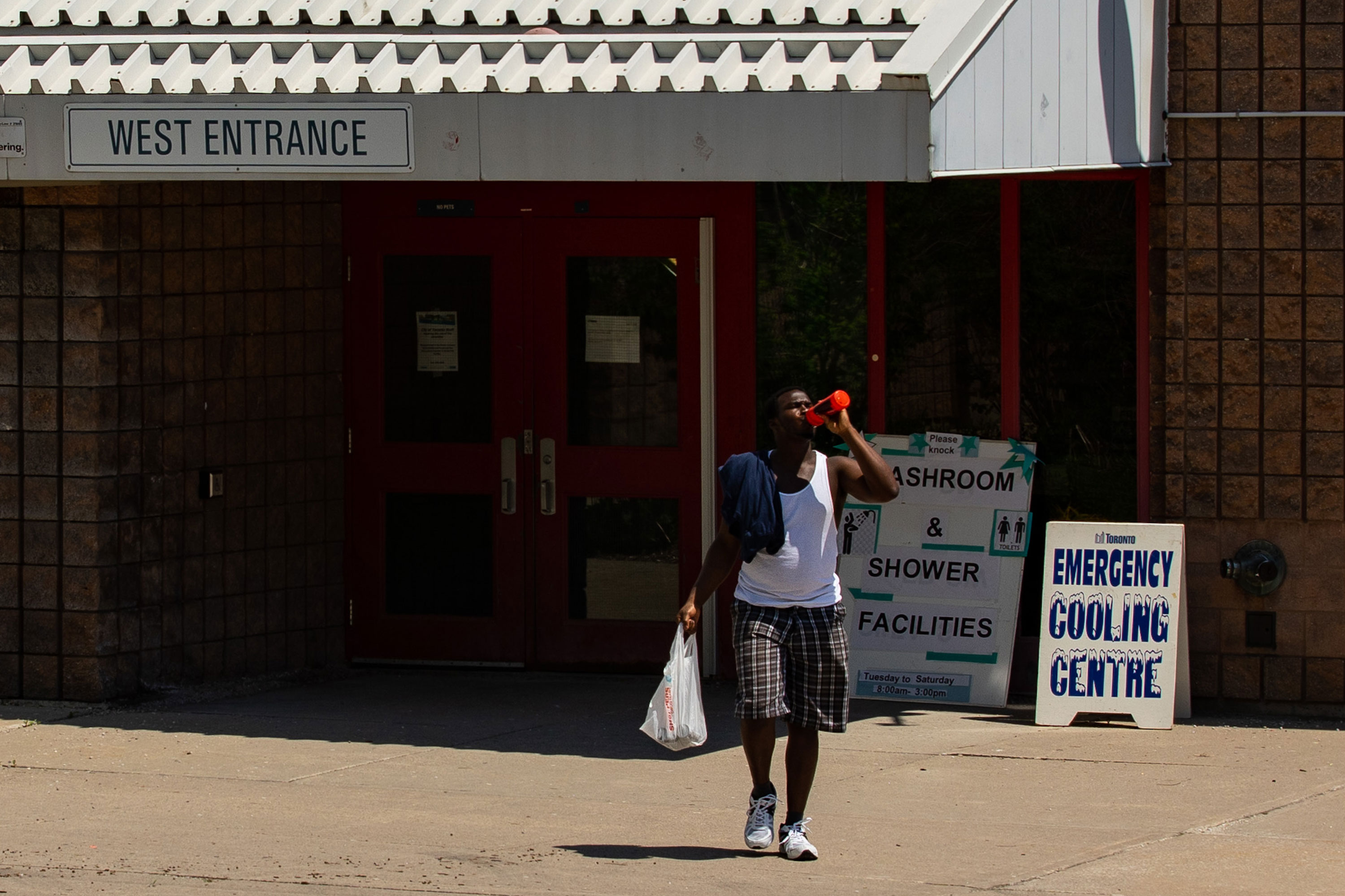 During recent heat waves in Toronto, the city has opened emergency cooling centres like this one, seen in May 2020.